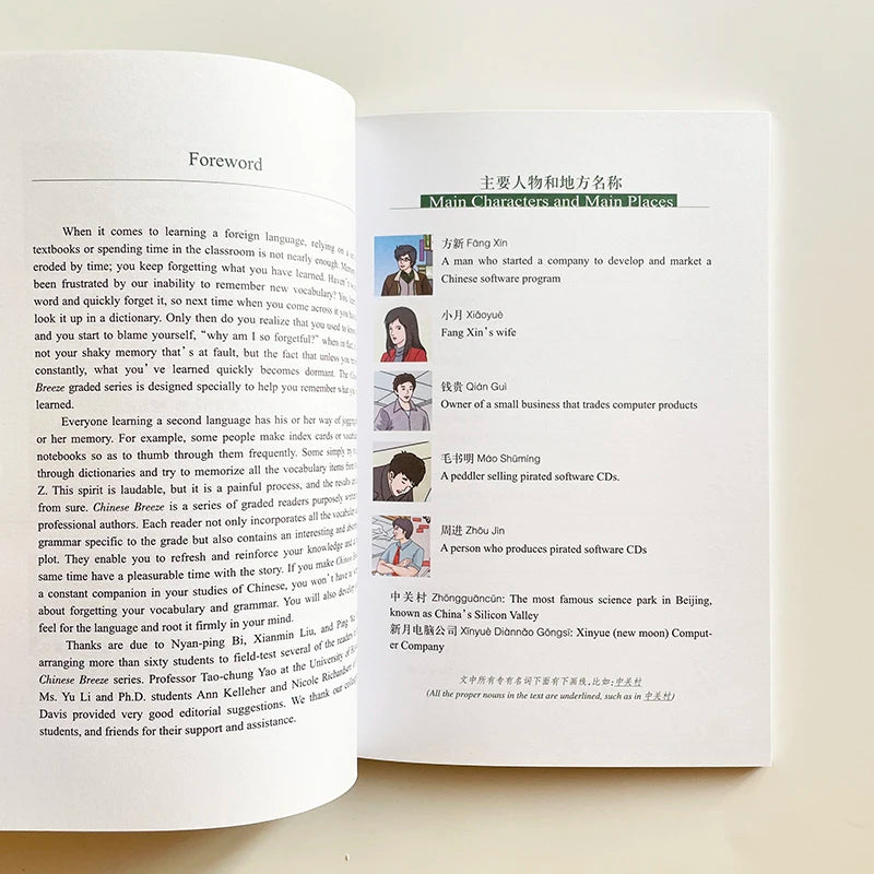 7 Books/Set  Chinese Breeze Graded Reader Series Level 2 : 500 Word (2nd Edition) Collection Story Books Learning Education