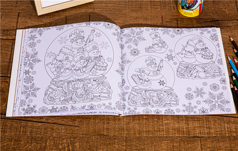 Magical Winter Coloring Book Relaxtion Stress Relief Kill Time Christmas and Winter Theme Graffiti Painting Drawing Book