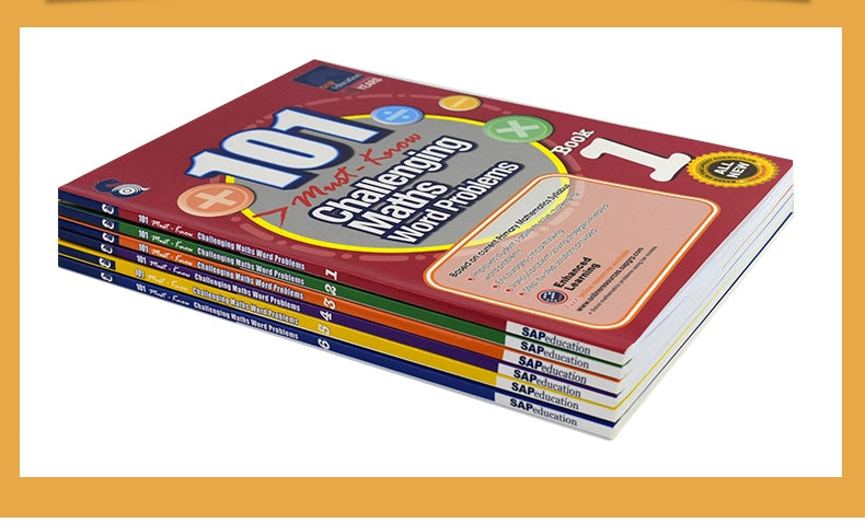 New 6 Pcs/Set 101 Challenging Maths Word Problems Books Singapore Primary School Grade 1-6 Math Practice Book