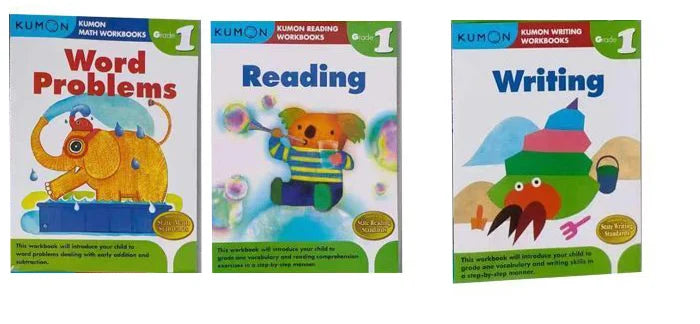 3 Book Kumon Math Workbooks in English Workbook Application Questions For Grade 1-6