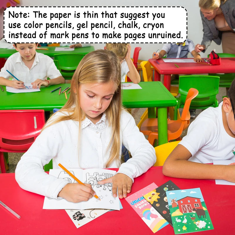 24pcs Coloring Books Colouring Pages Bulk Ocean Colorful Drawing DIY Art Doodle Painting Learning Color Booklet Arts Beginners