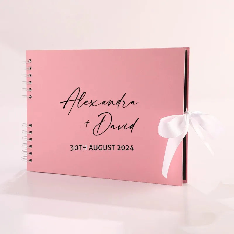 Personalized Wedding Guest Book Cleaning Photo Album Signning Anniversary Gift for Her Supplie Scrapbook Cover Printed Guestbook