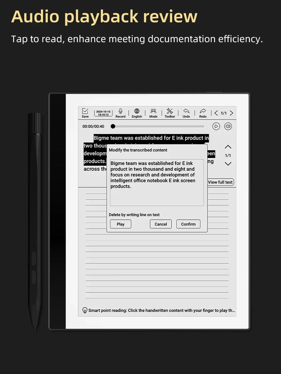BIGME PocketNote Ebook Reader, 7-inch E-ink Screen ereader Tablet, Electronic Book e reader, support Google Play, kindle APP
