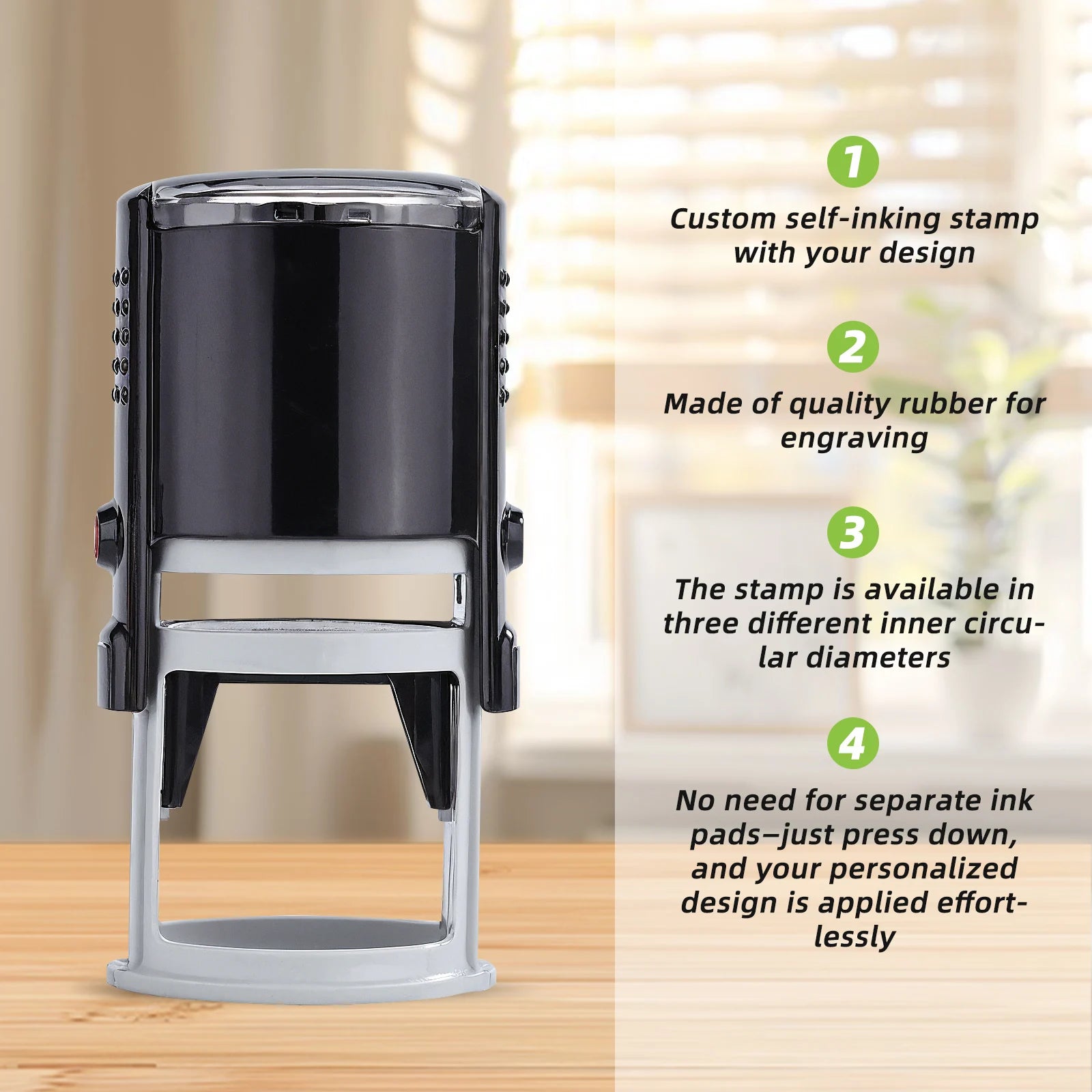 Customizable Self-Inking Stamps,Large Size Self Inking Custom Text Stamp,Choose from Many Fonts & 5 Ink Colors 