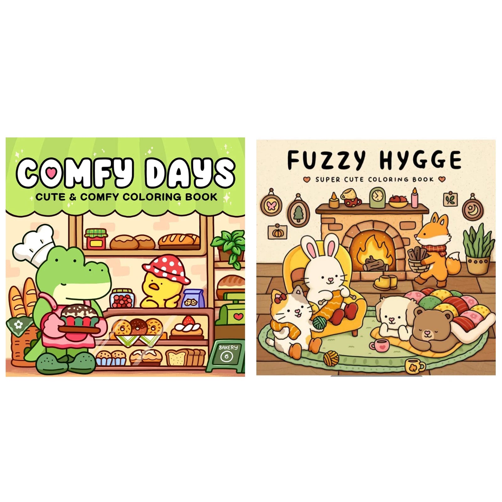 1/2Pcs Interesting Graffiti Coloring Book for Adults and Teens Featuring Adorable Creatures in Cozy Hygge Moments for Relaxation