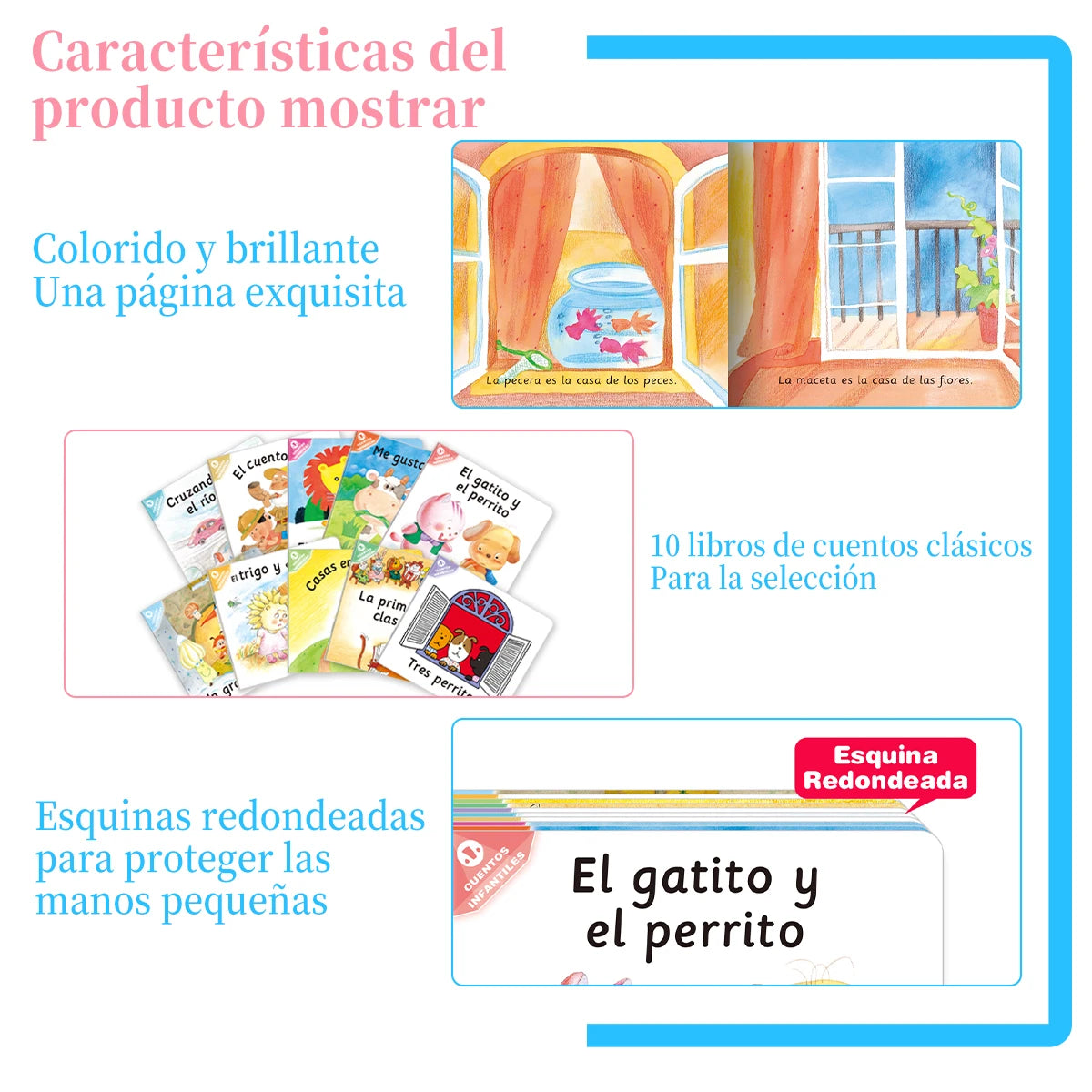 10PCS Spanish Infantile Fairy - Tale Books for Early Learning