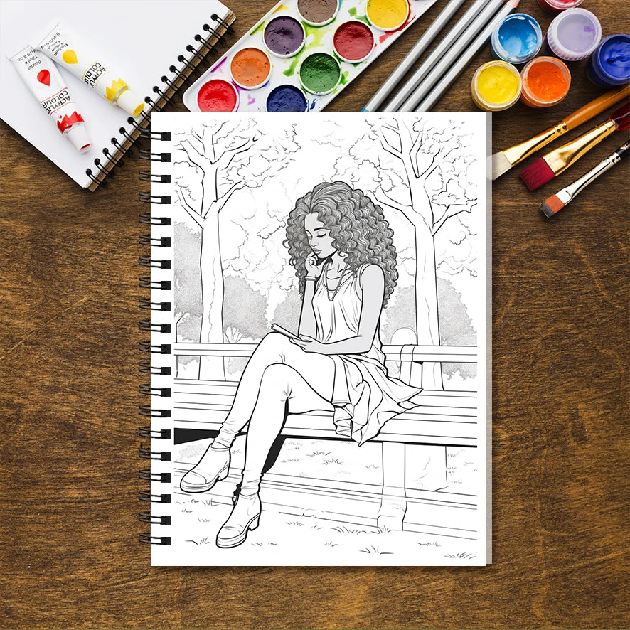 Casual Elegant Women's Adult Coloring Book - 8.3x 11.2 Inch 32 Page Coloring Book - Helps Reduce Stress and Ease Emotions