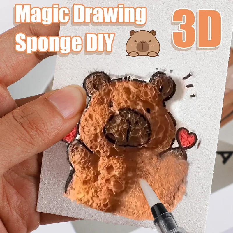 3D Magic Puffy Foam Texture Painting Paper for Kids DIY Drawing Art Educational Craft Sponge Canvas Board Handicraft Toy
