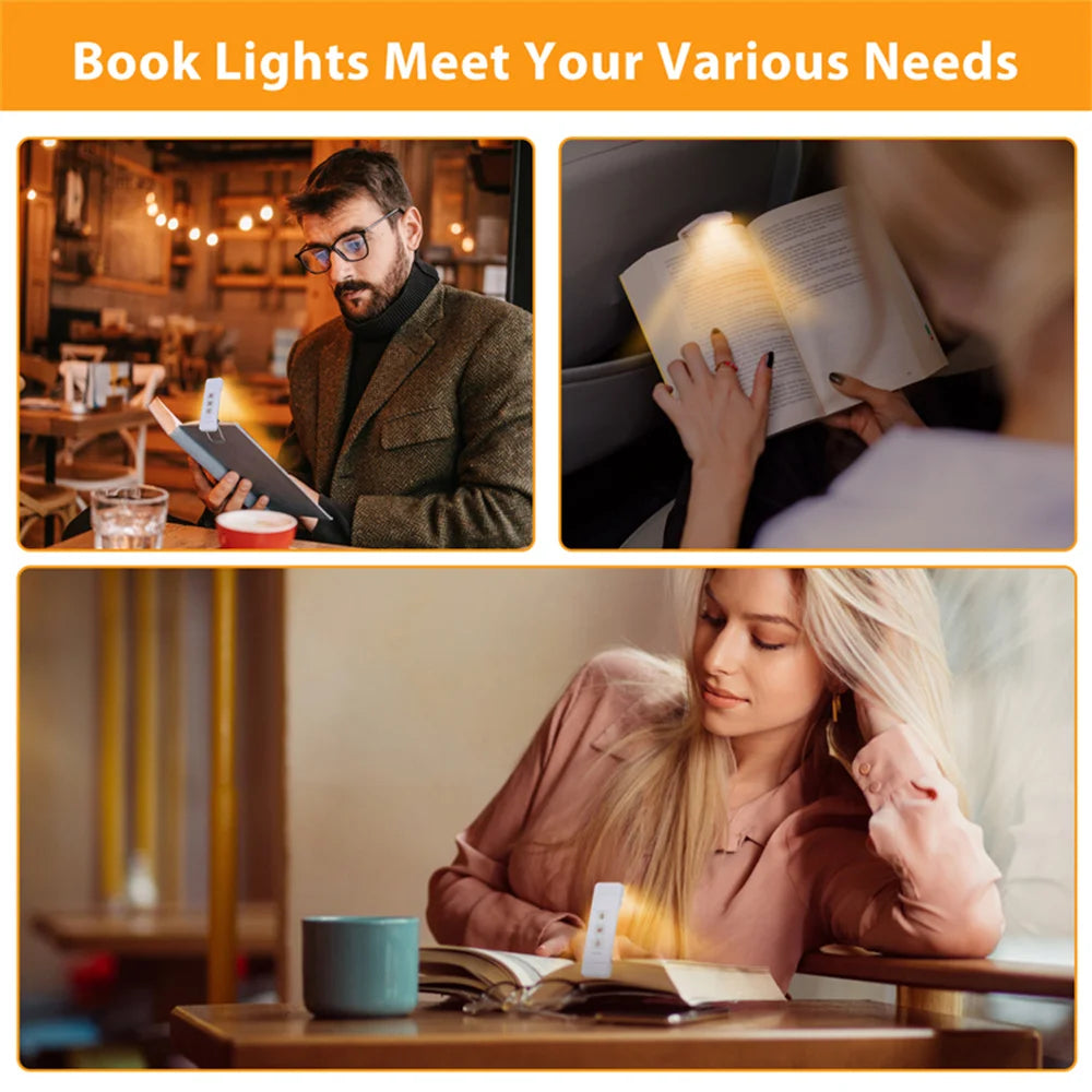 Clip-on Bookmark Book Light With Timer USB Rechargeable Reading Light Mini Led Read Light Portable Bedside Desk Light Read Lamp