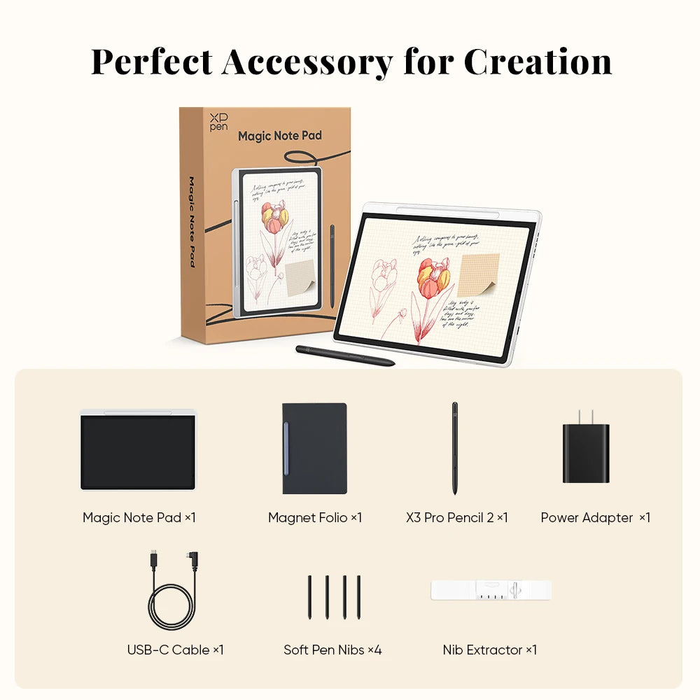 XPPen Magic Note Pad 3-in-1 Color Smart Note Book E-book Reader Android Tablet Ink Paper Light Nature Color 90HZ Refresh Rate