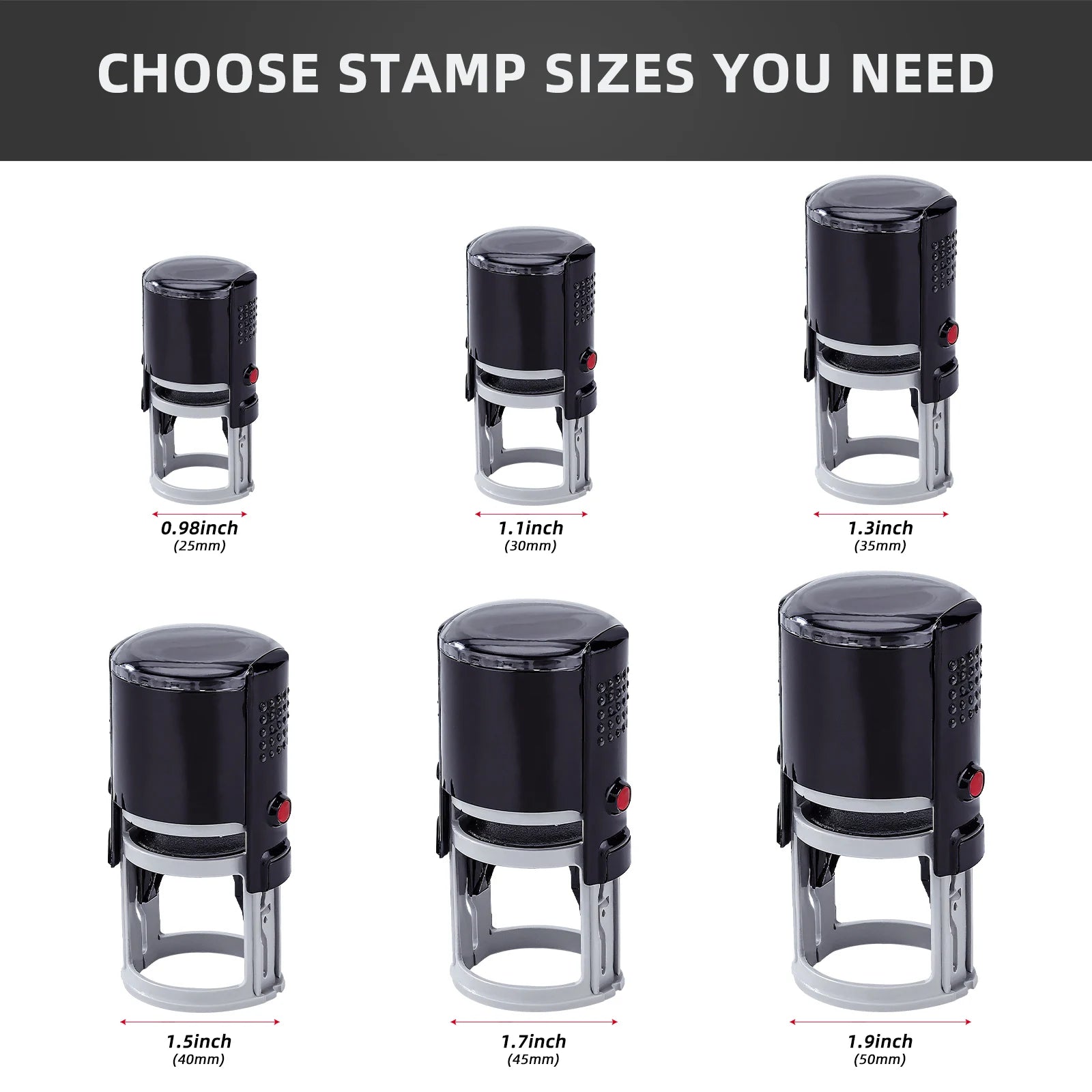 Customizable Self-Inking Stamps,Large Size Self Inking Custom Text Stamp,Choose from Many Fonts & 5 Ink Colors 
