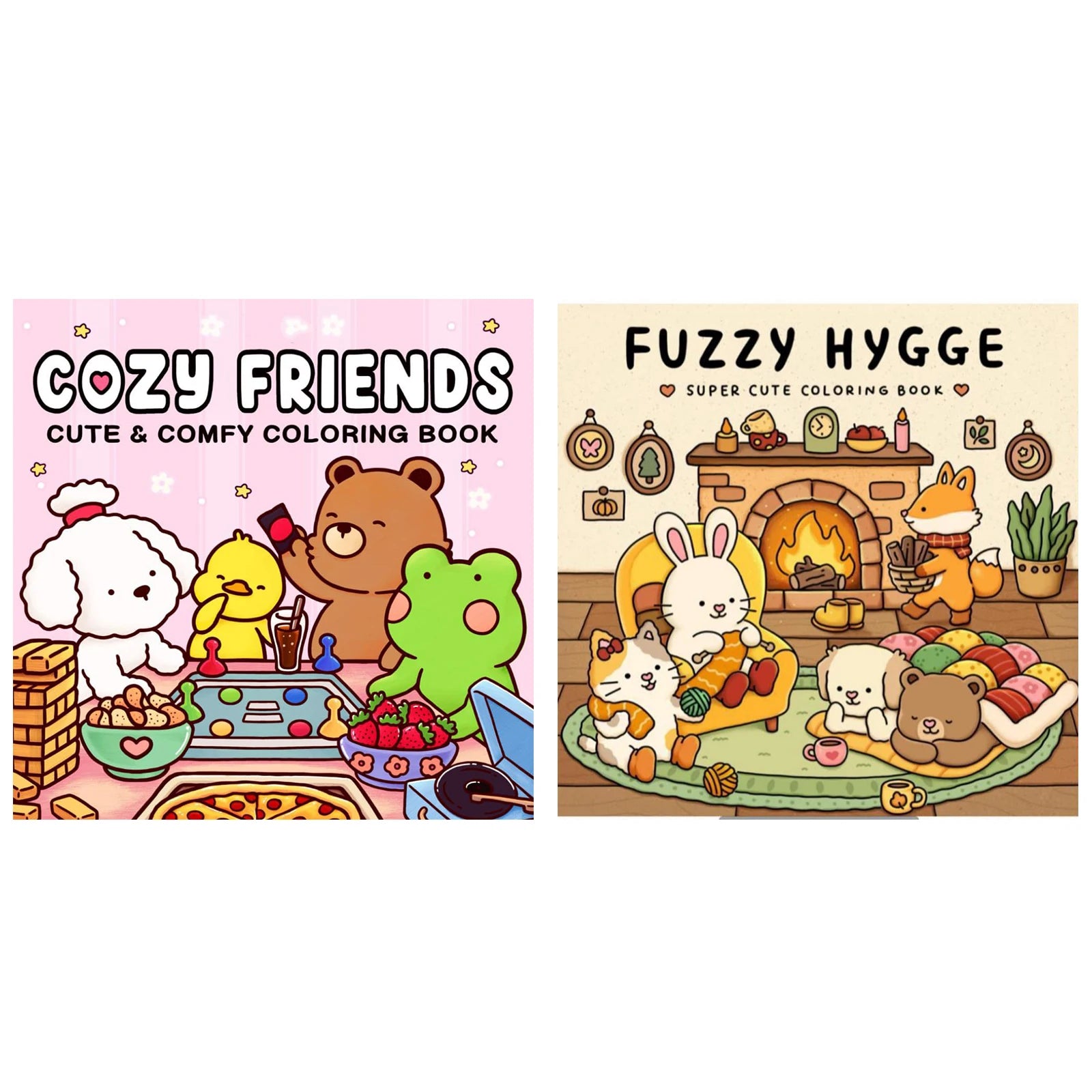 1/2Pcs Interesting Graffiti Coloring Book for Adults and Teens Featuring Adorable Creatures in Cozy Hygge Moments for Relaxation