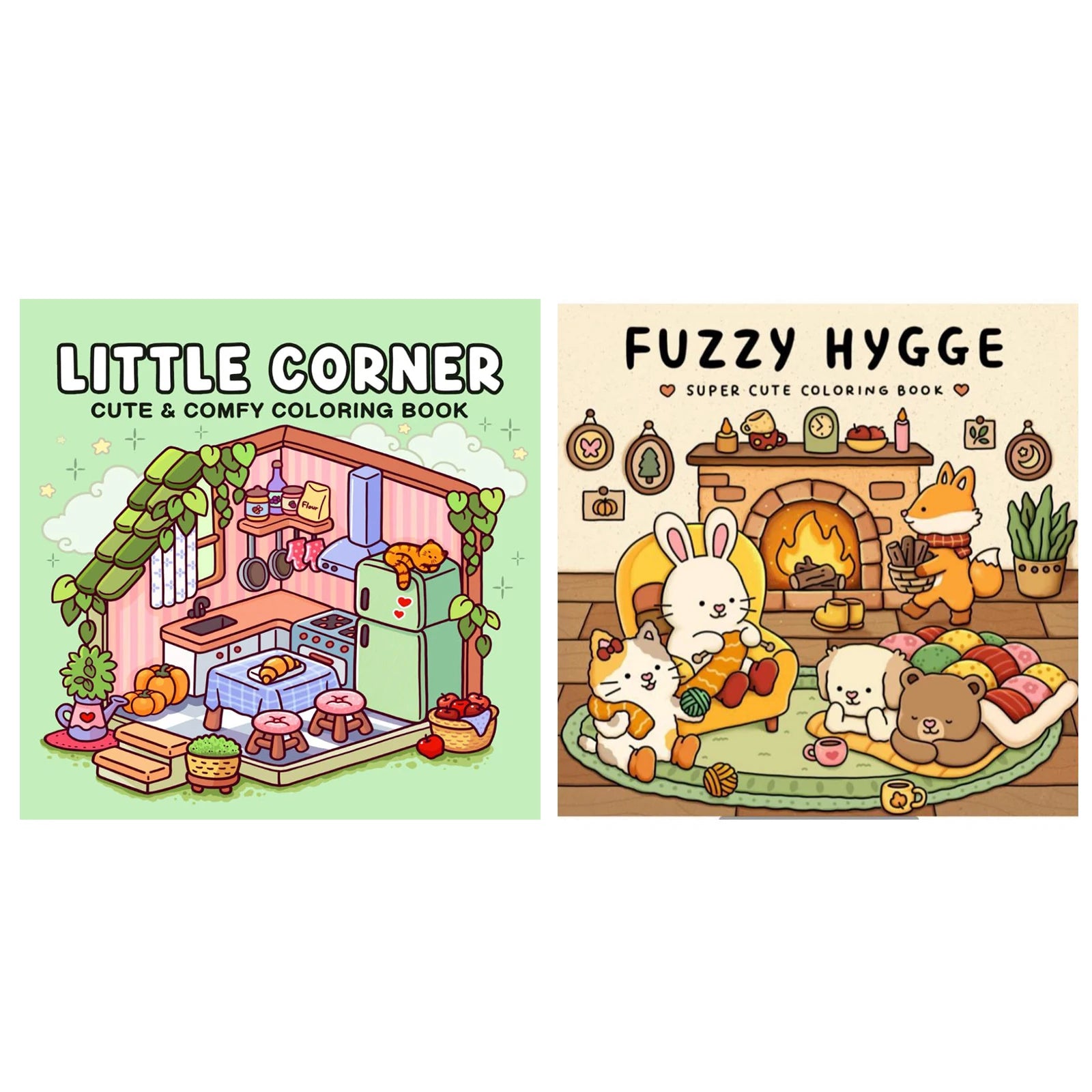 1/2Pcs Interesting Graffiti Coloring Book for Adults and Teens Featuring Adorable Creatures in Cozy Hygge Moments for Relaxation