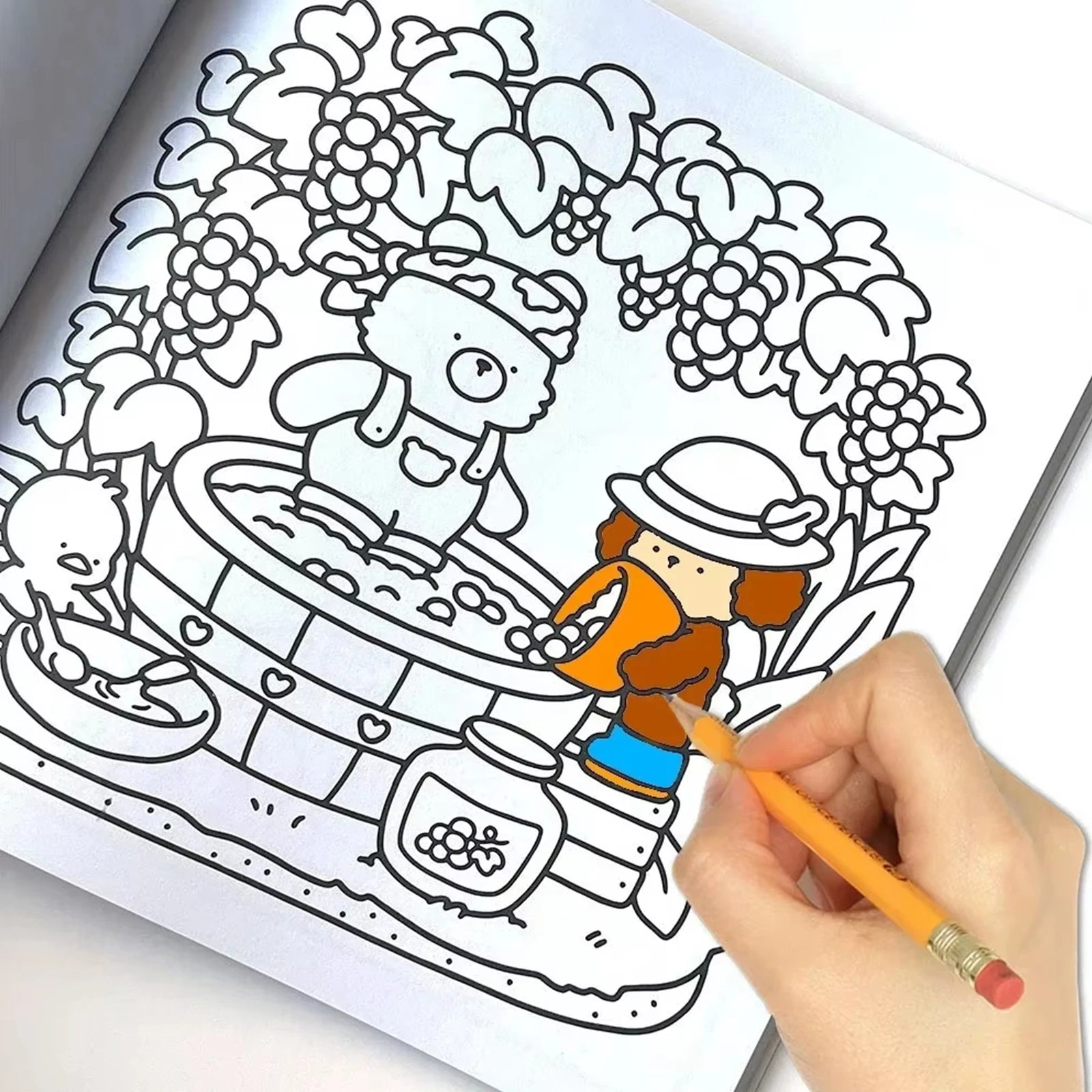 1/2Pcs Interesting Graffiti Coloring Book for Adults and Teens Featuring Adorable Creatures in Cozy Hygge Moments for Relaxation