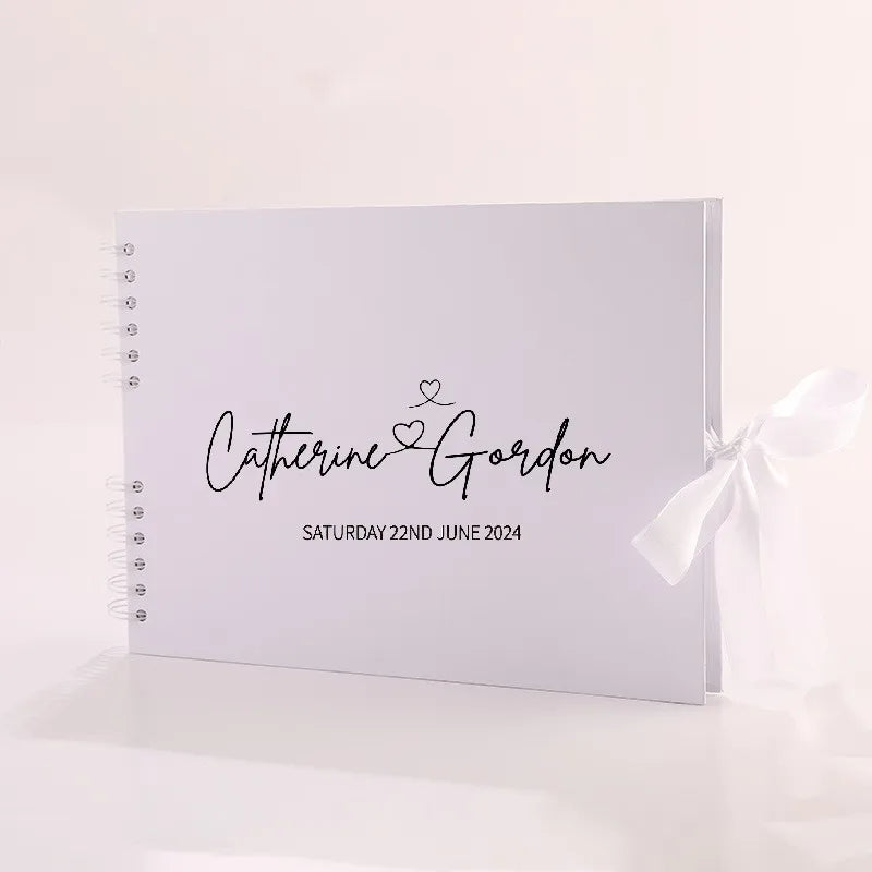 Personalized Wedding Guest Book Cleaning Photo Album Signning Anniversary Gift for Her Supplie Scrapbook Cover Printed Guestbook