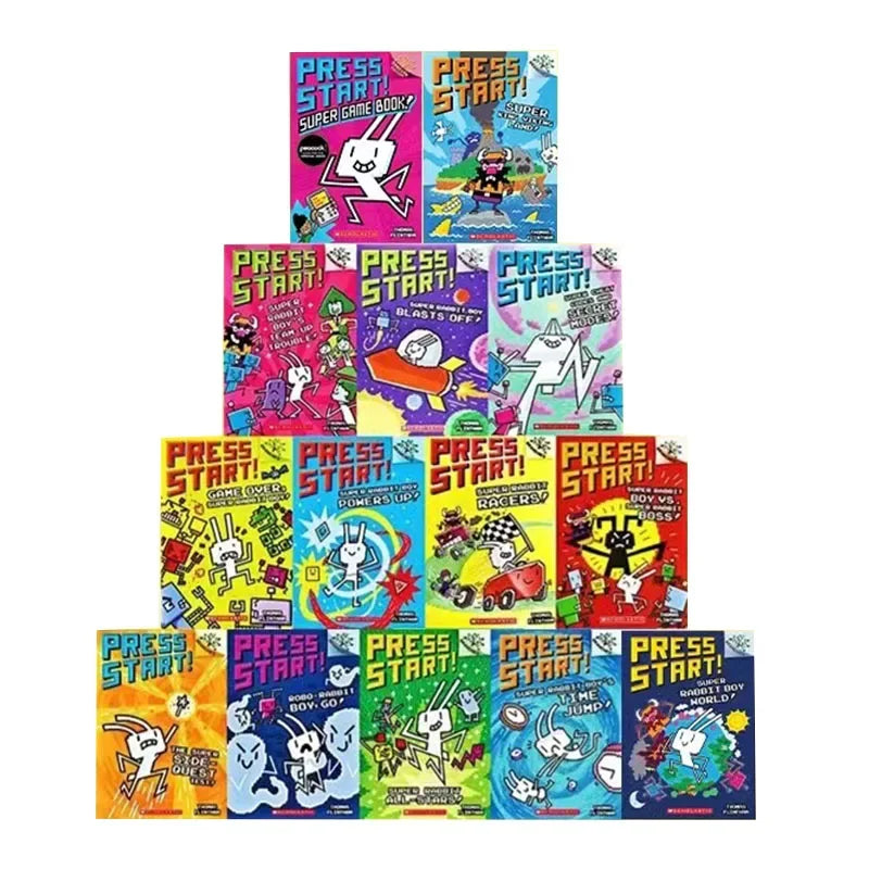 New 14 Books/set English Press Start!Super Rabbit Boy Reading Edition Scholastic Branches Children Cartoon for Kid Books