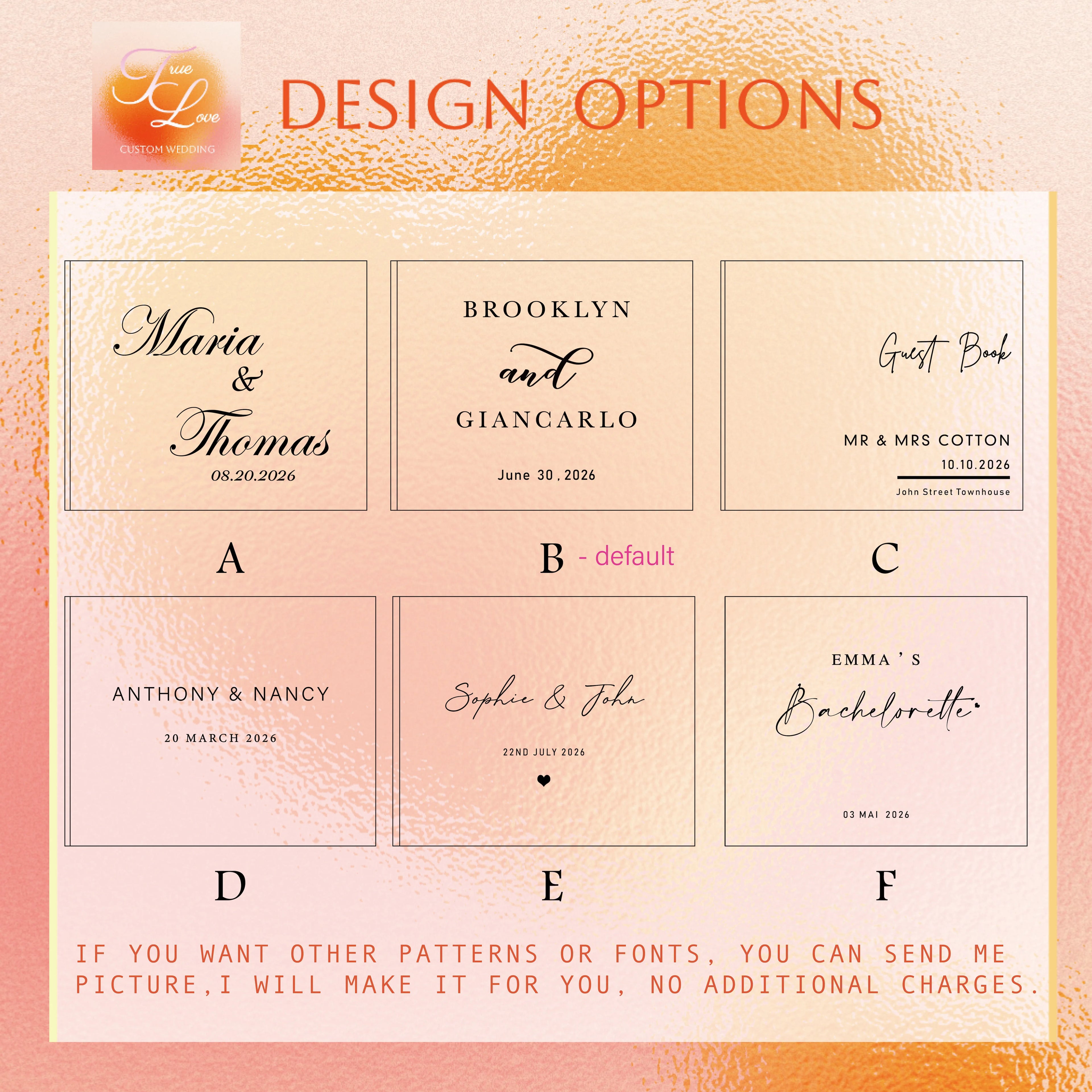 Personalized Wedding Guest Book For Engagement Bachelorette Party Birthday Bridal Shower Keepsake Book Horizontal Signature Book