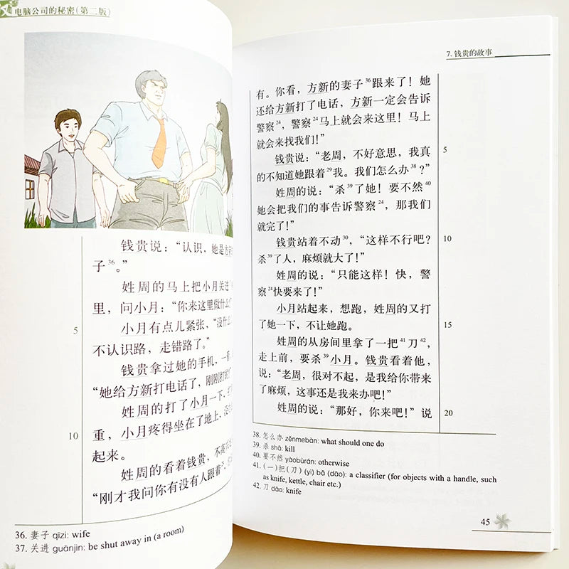 7 Books/Set  Chinese Breeze Graded Reader Series Level 2 : 500 Word (2nd Edition) Collection Story Books Learning Education