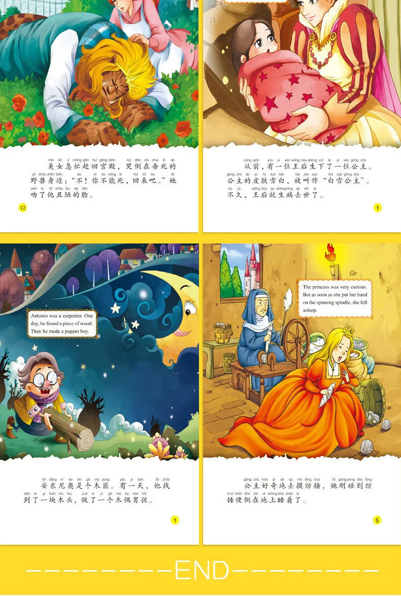 20 Books Chinese and English Bilingual Classic Fairy Tales Mandarin Character Han Zi Pin Yin Bedtime Reading Story Kids Age 0-6