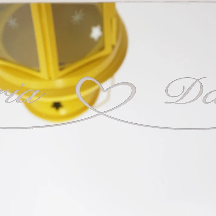25x18cm Horizontal Sweet Wedding Personalized Acrylic Mirror Cover Heart Signature Guestbook Custom Check in Book