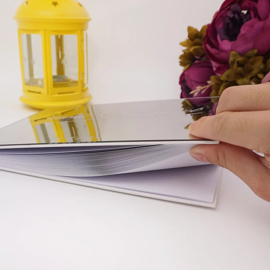 25x18cm Horizontal Sweet Wedding Personalized Acrylic Mirror Cover Heart Signature Guestbook Custom Check in Book