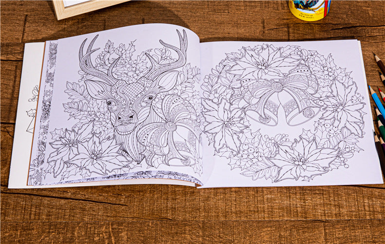 Magical Winter Coloring Book Relaxtion Stress Relief Kill Time Christmas and Winter Theme Graffiti Painting Drawing Book