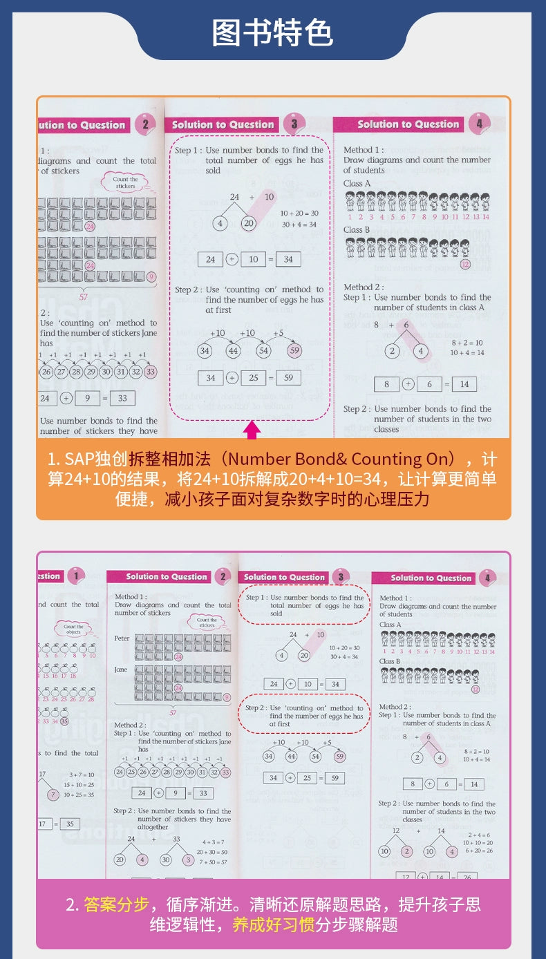 New 6 Pcs/Set 101 Challenging Maths Word Problems Books Singapore Primary School Grade 1-6 Math Practice Book