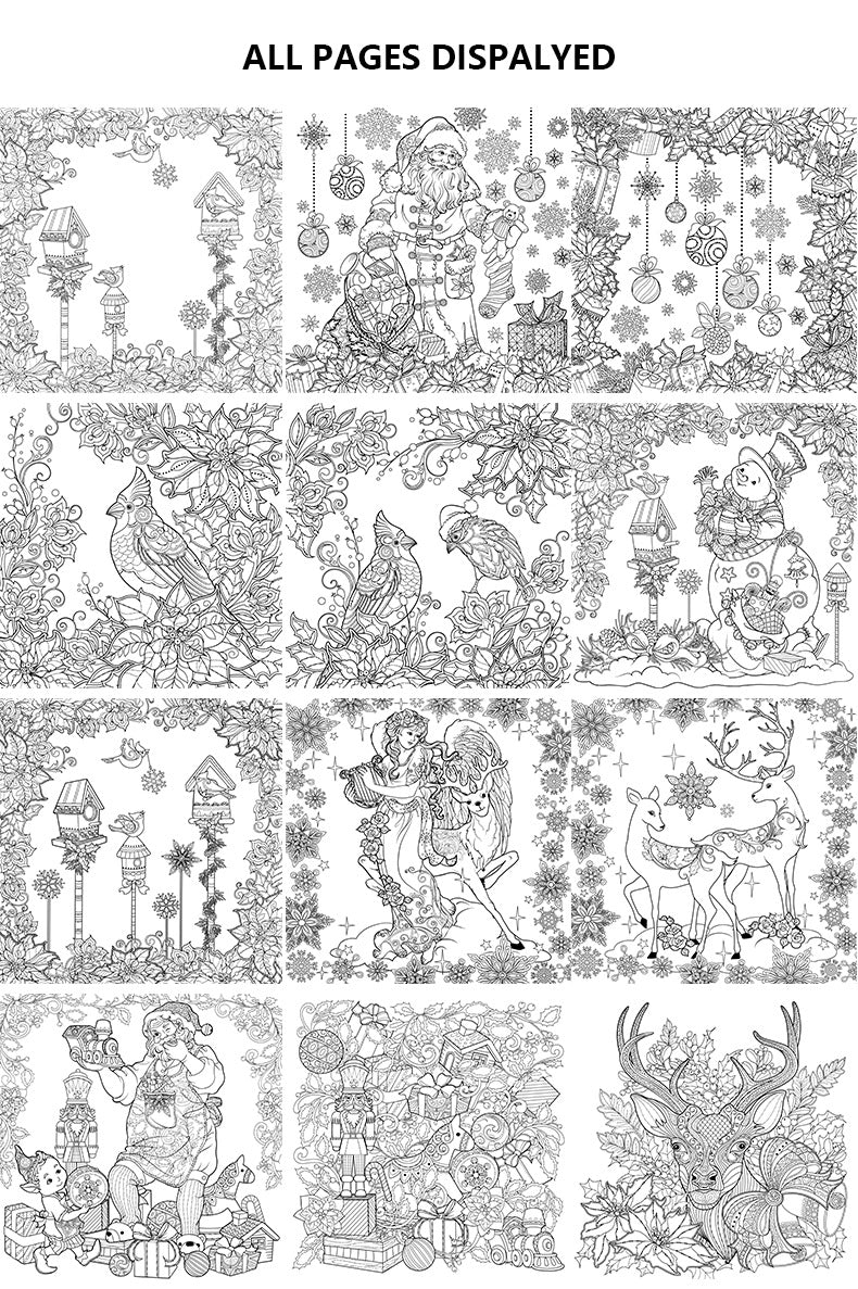 Magical Winter Coloring Book Relaxtion Stress Relief Kill Time Christmas and Winter Theme Graffiti Painting Drawing Book