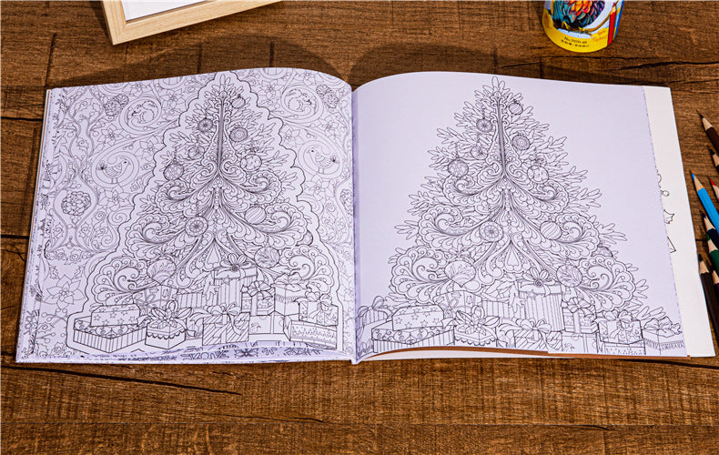 Magical Winter Coloring Book Relaxtion Stress Relief Kill Time Christmas and Winter Theme Graffiti Painting Drawing Book