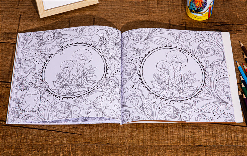 Magical Winter Coloring Book Relaxtion Stress Relief Kill Time Christmas and Winter Theme Graffiti Painting Drawing Book