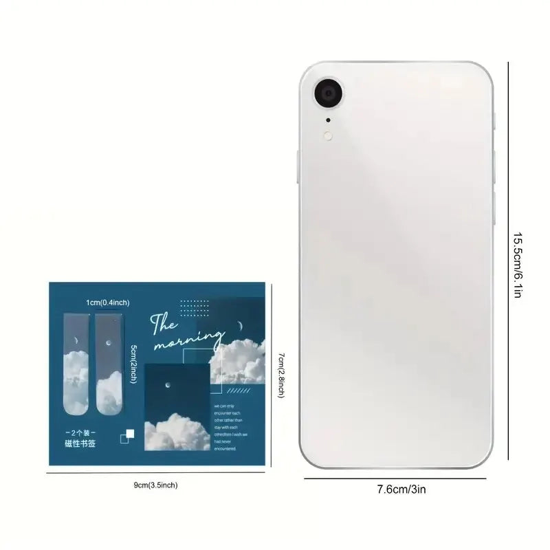 2Pcs/Set Creative Scenic Magnetic Bookmark Student Decorative Book Holder Reading Accessory Student School Home Office Supplies