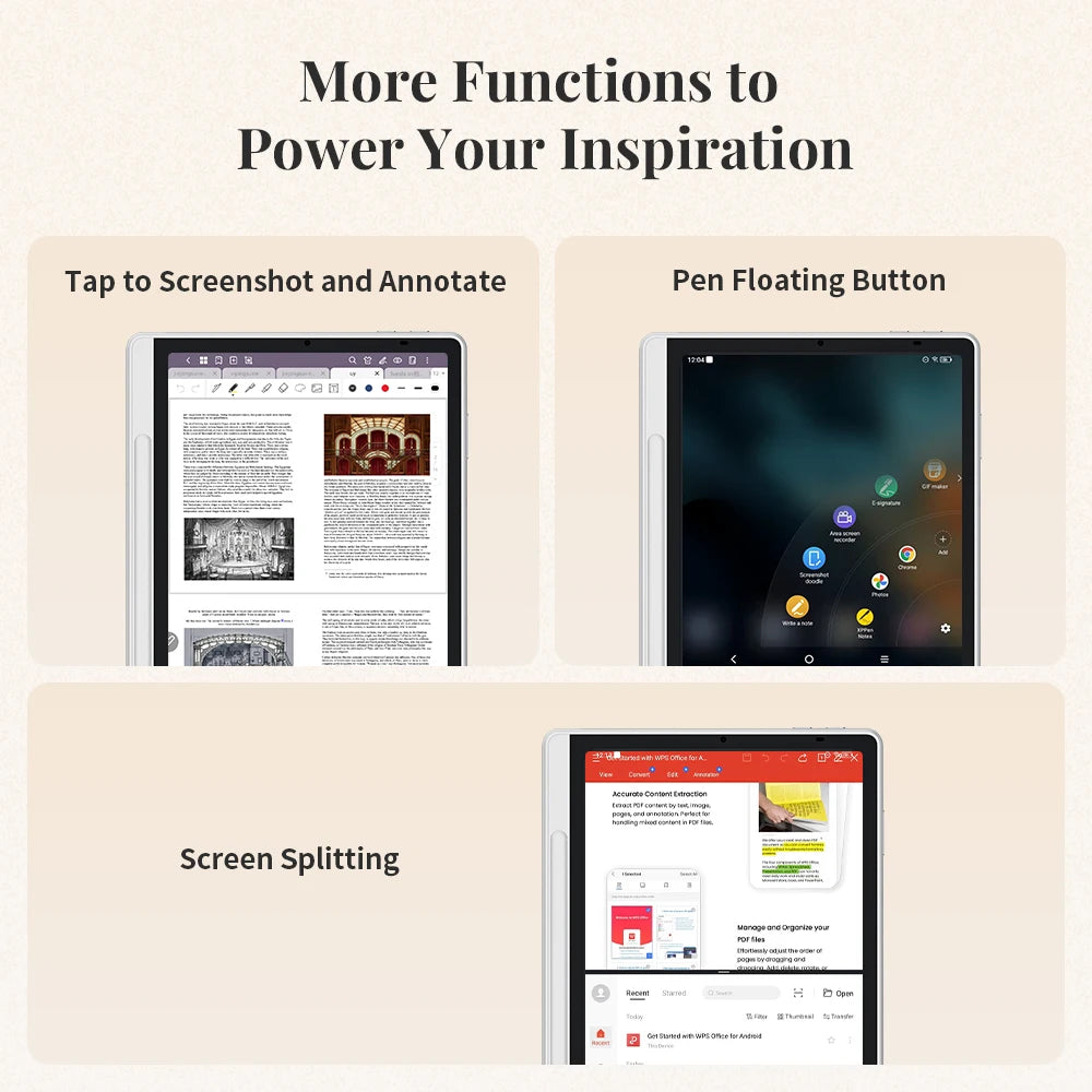 XPPen Magic Note Pad 3-in-1 Color Smart Note Book E-book Reader Android Tablet Ink Paper Light Nature Color 90HZ Refresh Rate