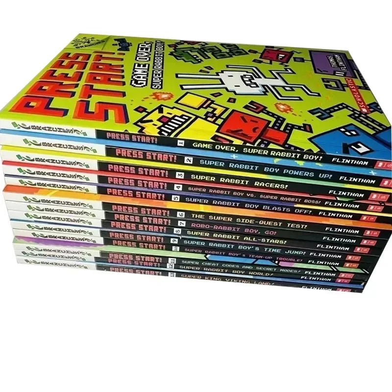 New 14 Books/set English Press Start!Super Rabbit Boy Reading Edition Scholastic Branches Children Cartoon for Kid Books