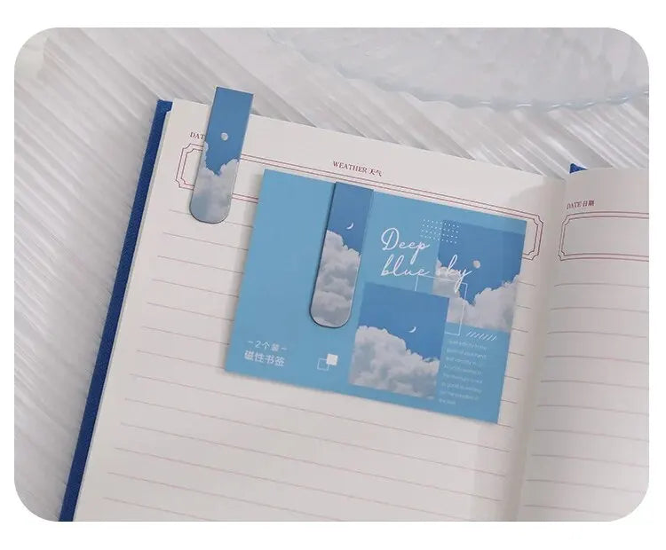 2Pcs/Set Creative Scenic Magnetic Bookmark Student Decorative Book Holder Reading Accessory Student School Home Office Supplies