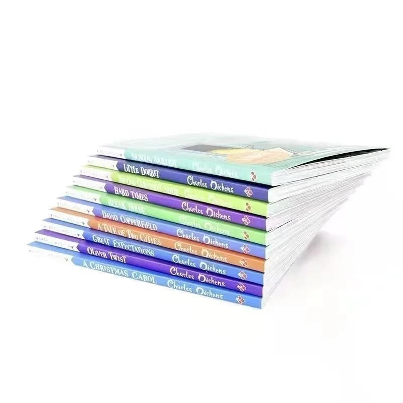 10 Book/set The Charles Dickens English Story Picture Books for Children Learn English Reading Books for 7-10 Year-Old Kids