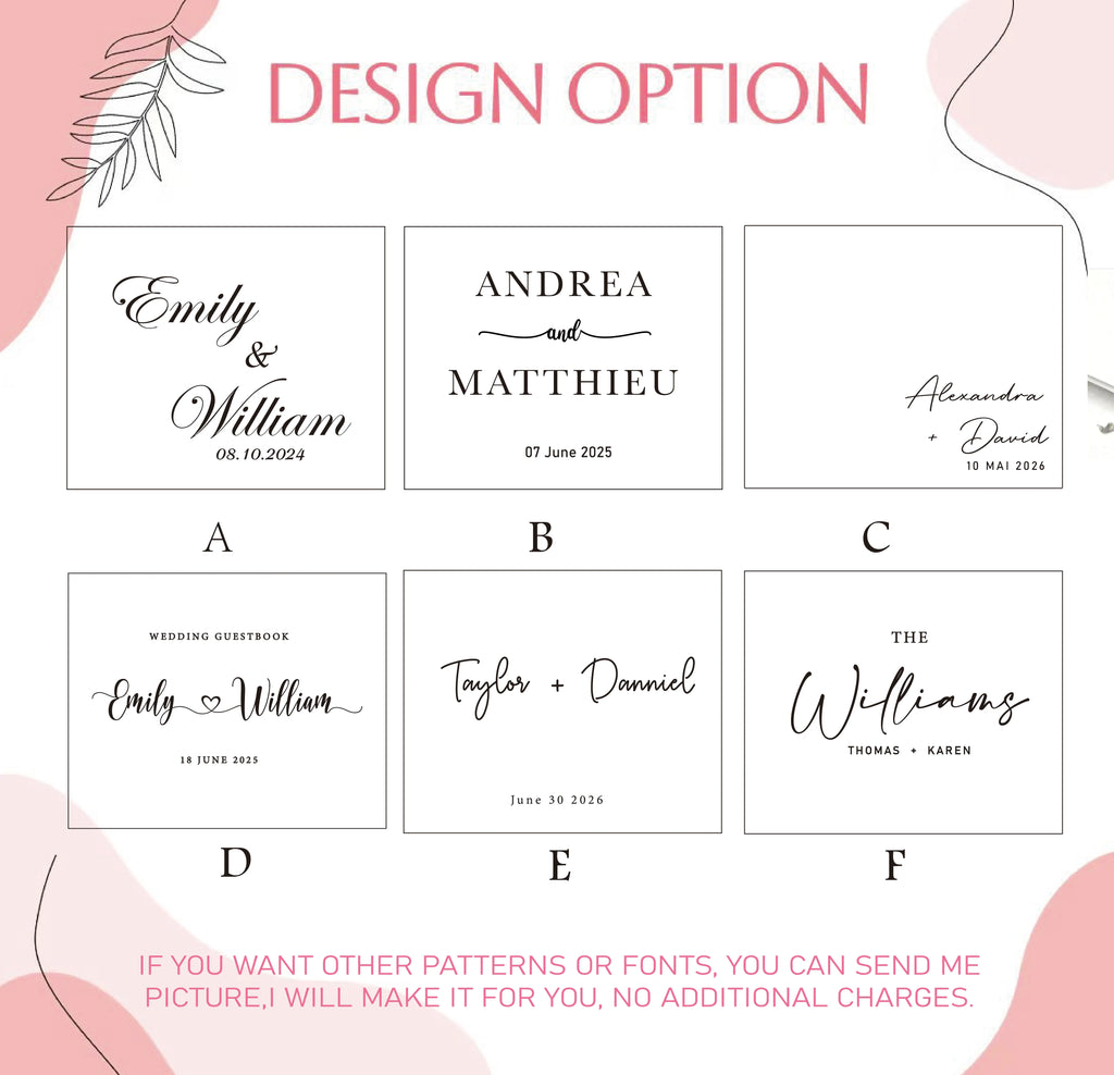 Personalized Guest Book for Wedding White/Black Noble Message Photo Album Simple Elegant Horizontal Keepsake Book Signature Book