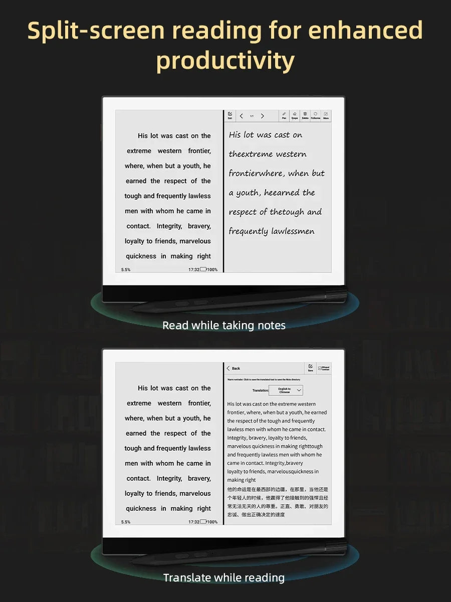 BIGME PocketNote Ebook Reader, 7-inch E-ink Screen ereader Tablet, Electronic Book e reader, support Google Play, kindle APP