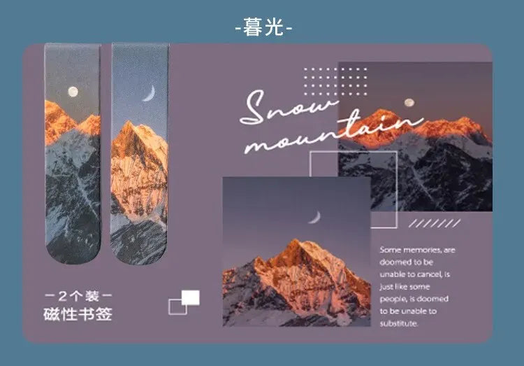 2Pcs/Set Creative Scenic Magnetic Bookmark Student Decorative Book Holder Reading Accessory Student School Home Office Supplies