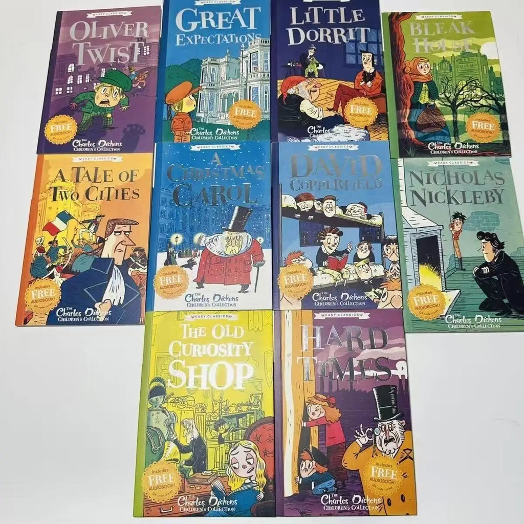 10 Book/set The Charles Dickens English Story Picture Books for Children Learn English Reading Books for 7-10 Year-Old Kids
