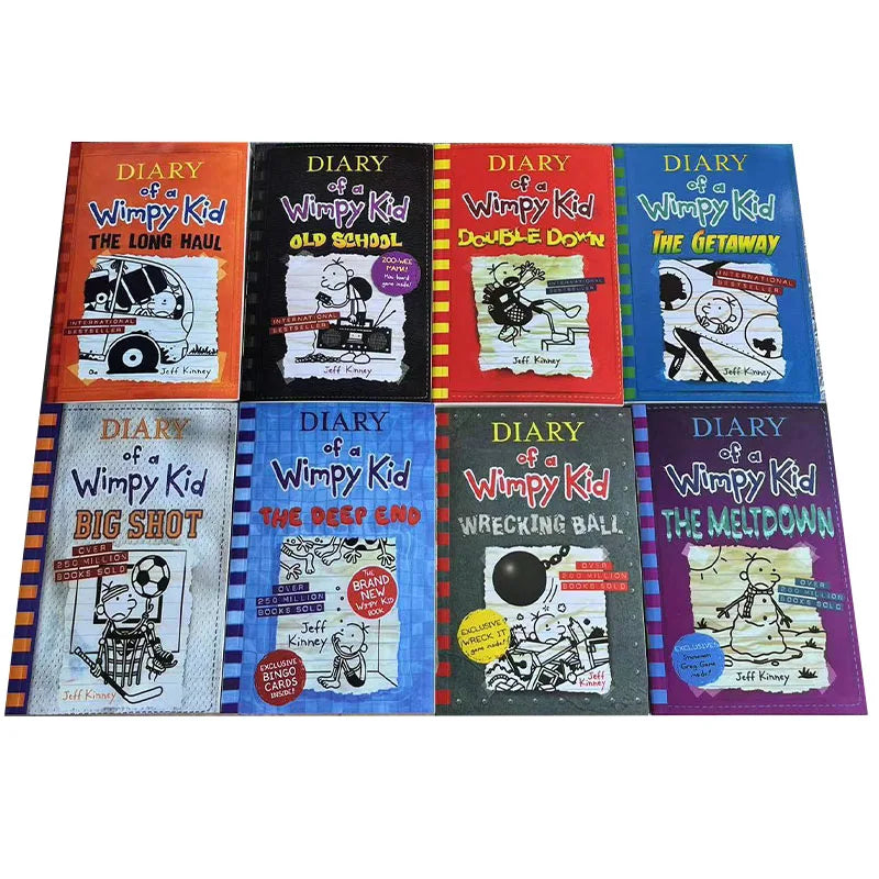 8 Books/set 1-8/9-16 English Diary of A Wimpy Kid Comic Novel Storybook Children Reading Literature Gift