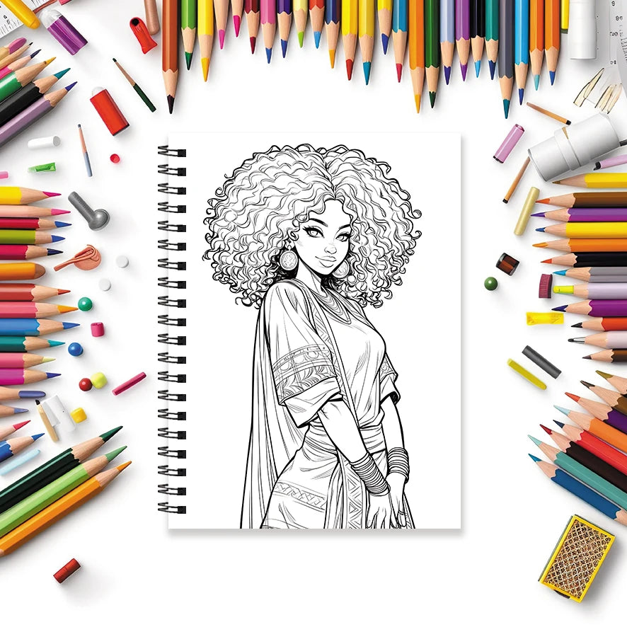 Casual Elegant Women's Adult Coloring Book - 8.3x 11.2 Inch 32 Page Coloring Book - Helps Reduce Stress and Ease Emotions