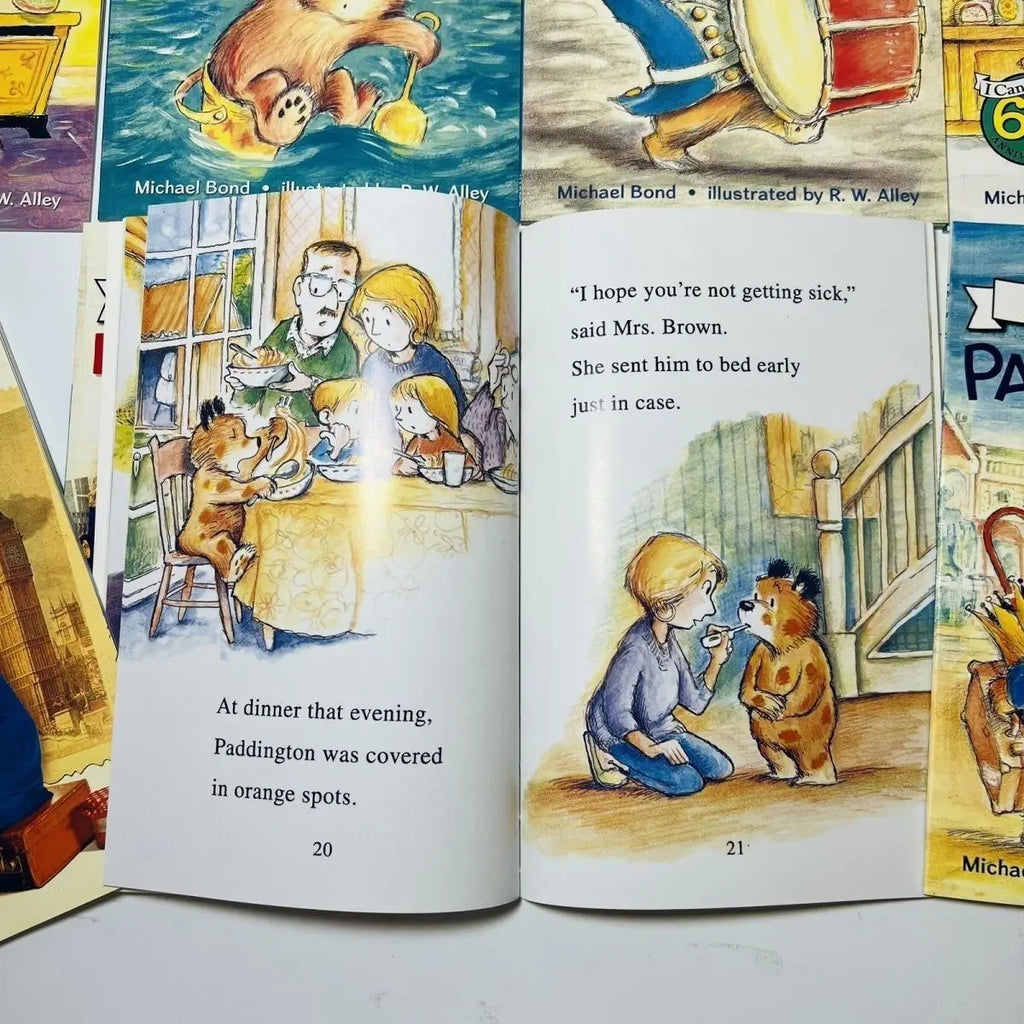 8 Books/set English Picture Book I Can Read Paddington Cartoon Storybook Kids Early Education Children's Learning Book Add Audio