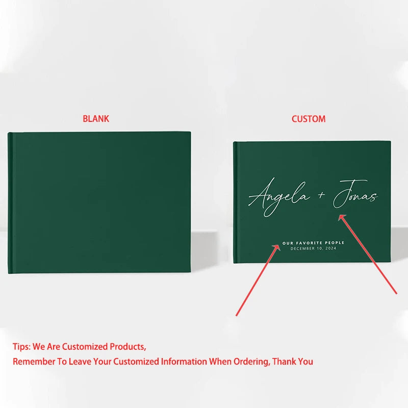 Chic Personalized Wedding Guest Book Customizable Vintage Unique  Personalized Birthday Baptism Marriage Party Rustic Original