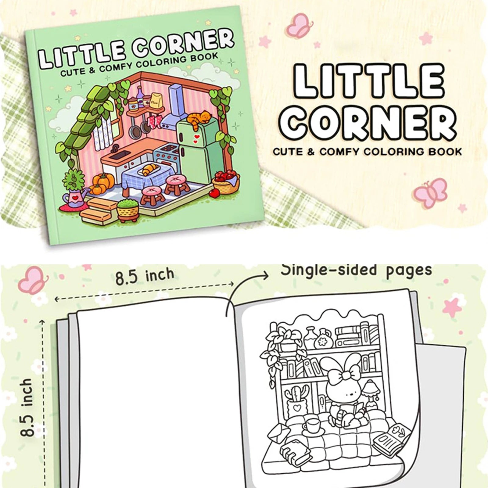 1/2Pcs Interesting Graffiti Coloring Book for Adults and Teens Featuring Adorable Creatures in Cozy Hygge Moments for Relaxation