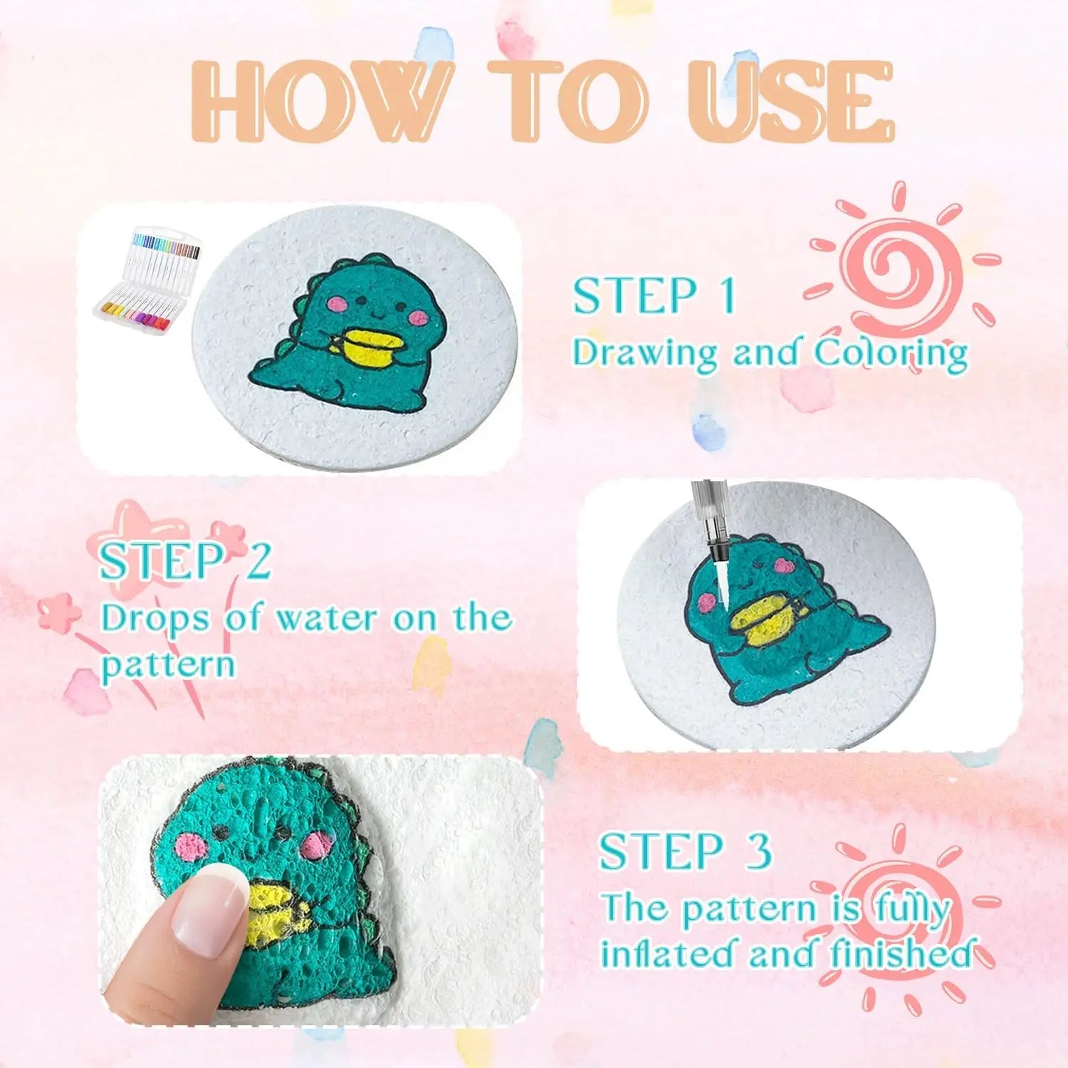 3D Magic Puffy Foam Texture Painting Paper for Kids DIY Drawing Art Educational Craft Sponge Canvas Board Handicraft Toy