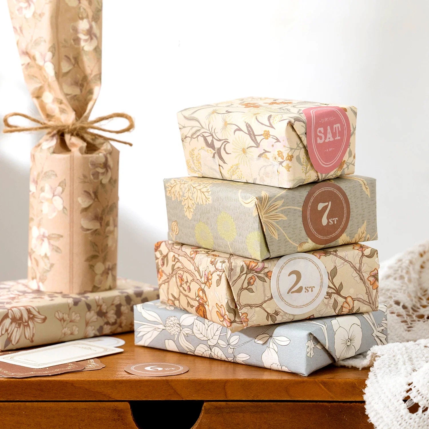 Floral Handmade Paper Mix Material Junk Journal Planner Scrapbooking Vintage Decorative Collage DIY Craft Background Paper