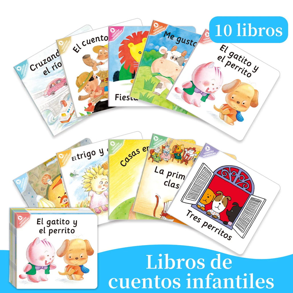 10PCS Spanish Infantile Fairy - Tale Books for Early Learning