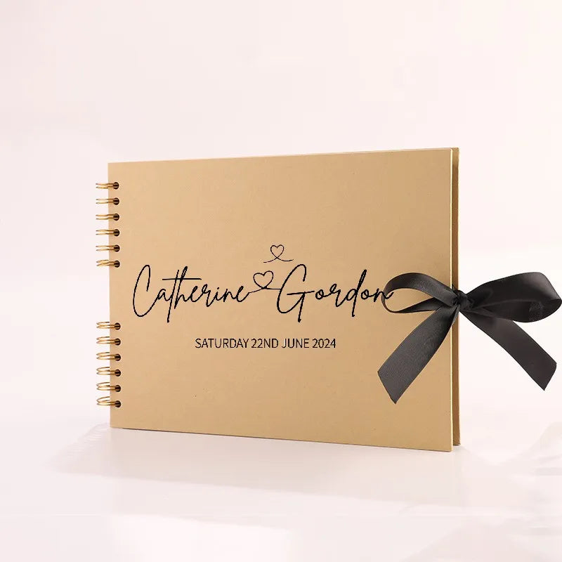 Personalized Wedding Guest Book Cleaning Photo Album Signning Anniversary Gift for Her Supplie Scrapbook Cover Printed Guestbook