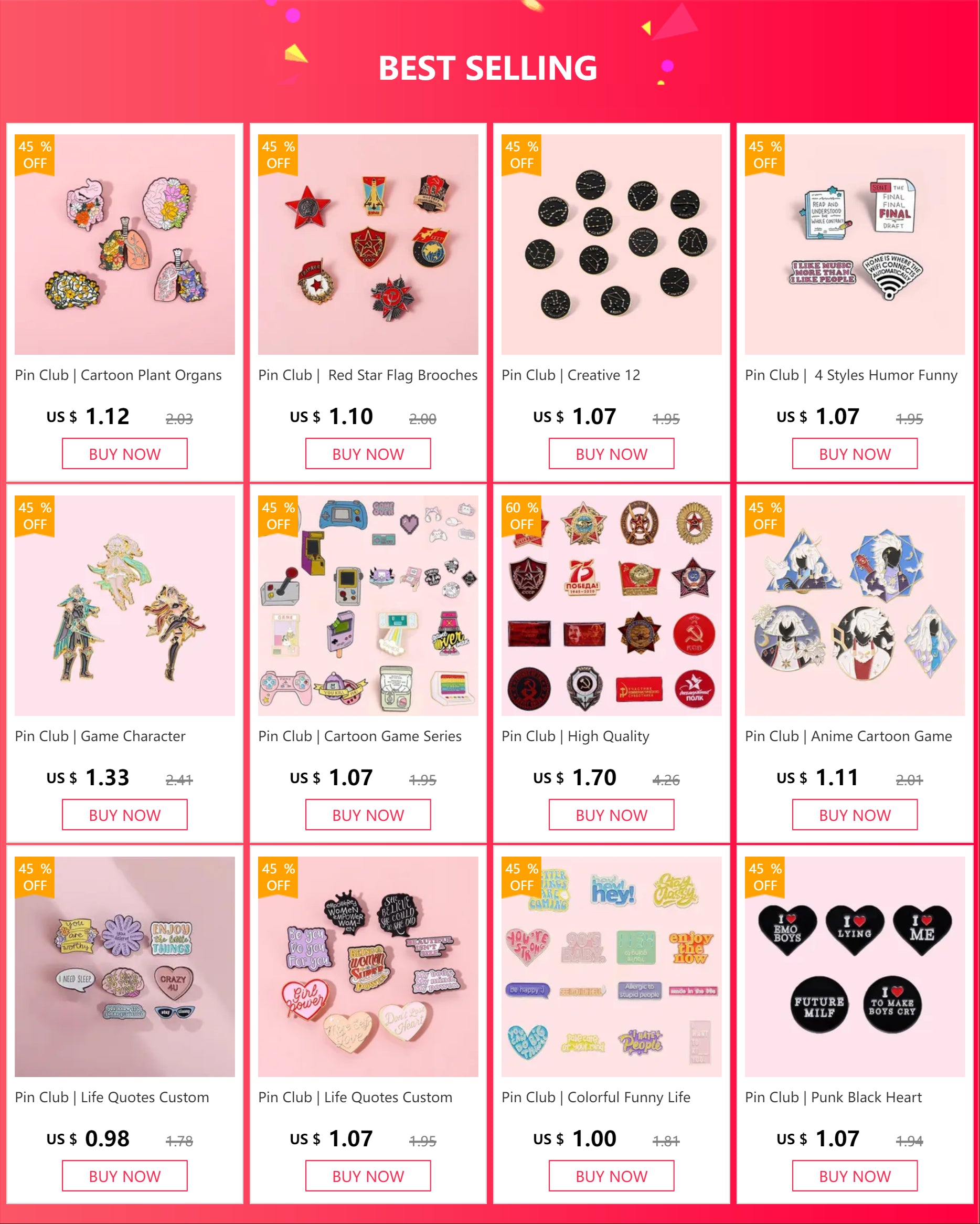 Pin Club | Custom Book Cat Metal Brooch Hourglass Reading Lover Backpack Lapel Enamel Badge Jewelry Gifts Accessories Wholesale