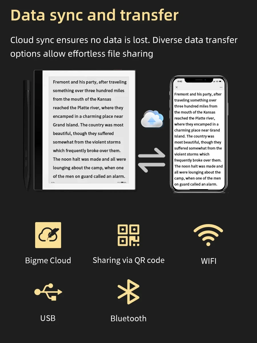 BIGME PocketNote Ebook Reader, 7-inch E-ink Screen ereader Tablet, Electronic Book e reader, support Google Play, kindle APP